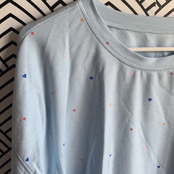 Vintage Tops - Baby blue heart shirt long sleeve oversized